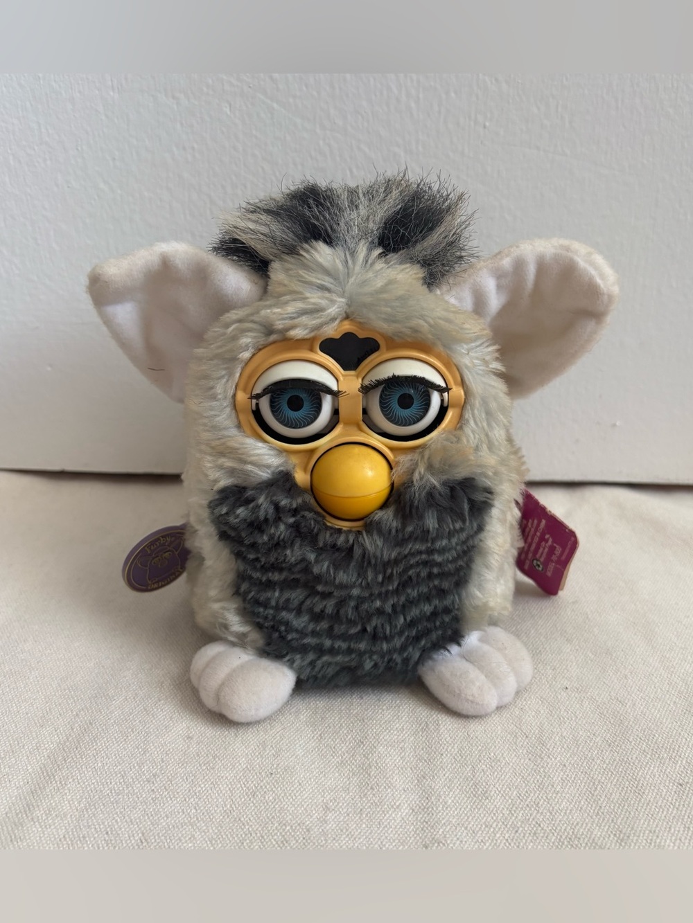 Tiger Furby Electronic Interactive Plush Toy Gray White w/ Tags TESTED & WORKS!